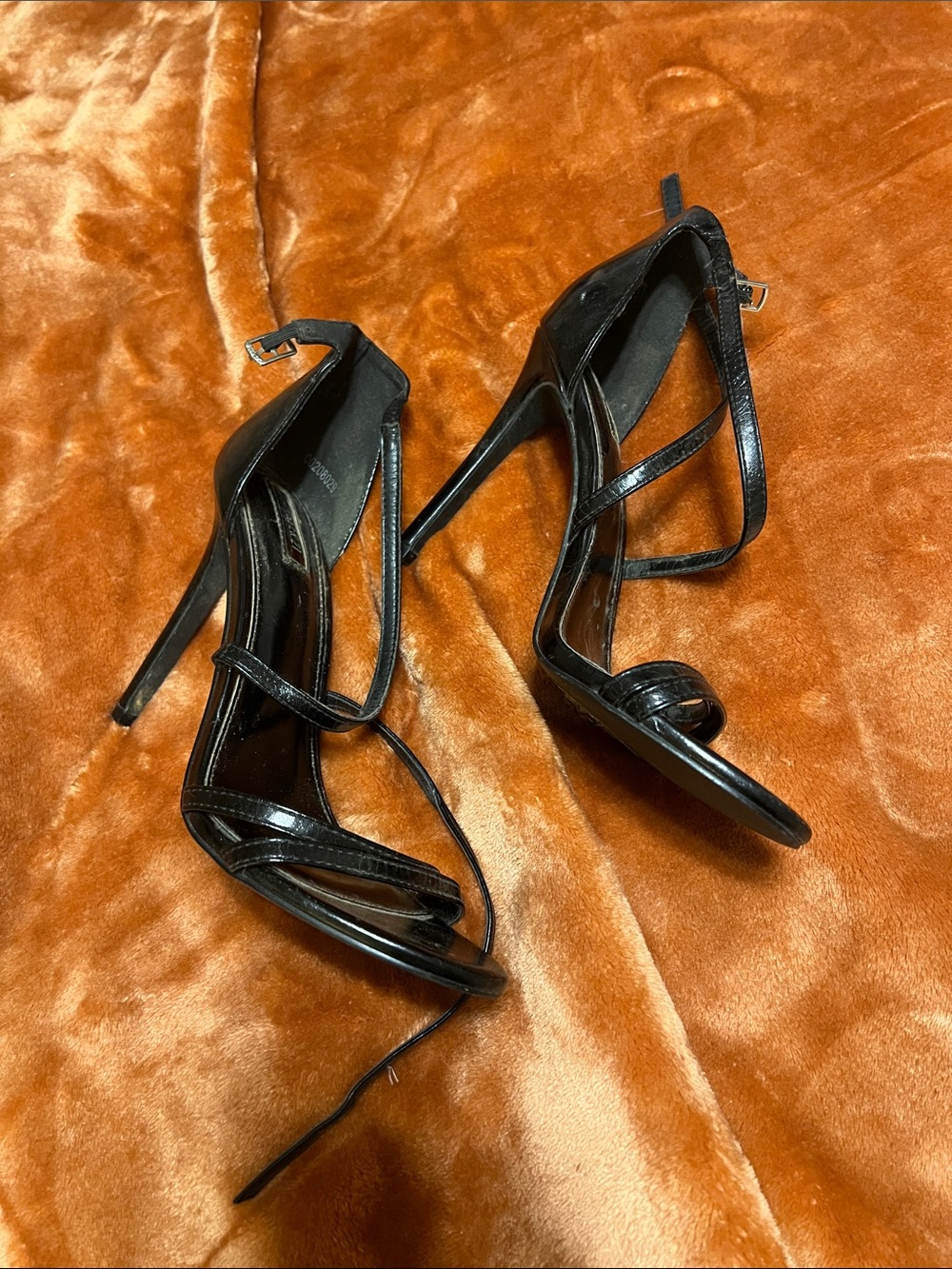 Forever 21 Black Strappy Stiletto Heels